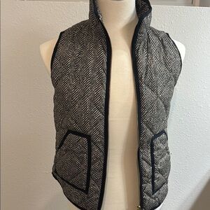 J. Crew Black and White Herringbone Vest